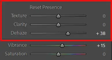 Lightroom Basic panel presence controls