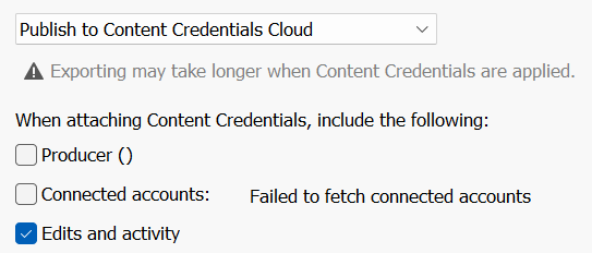 Content Credentials Setting