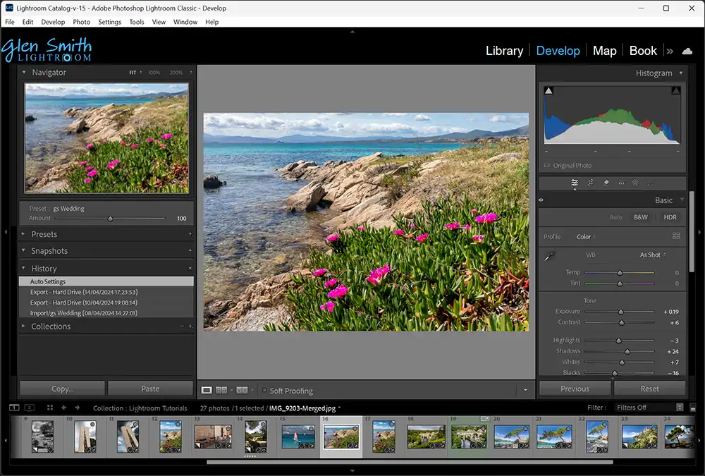 Show and hide all panels in Lightroom