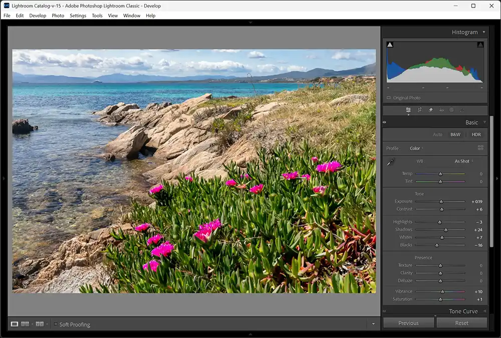Show and hide all panels in Lightroom