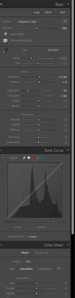 Show and hide all panels in Lightroom