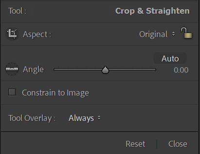 Open Crop Tool