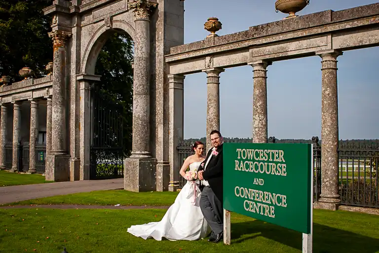 Wedding photography at Towcester Racecourse